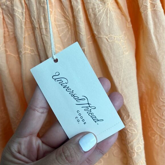 UNIVERSAL THREAD BLOUSE WOMENS SMALL ORANGE EMBROIDERED CUTOUT BALLOON TOP - Picture 7 of 7